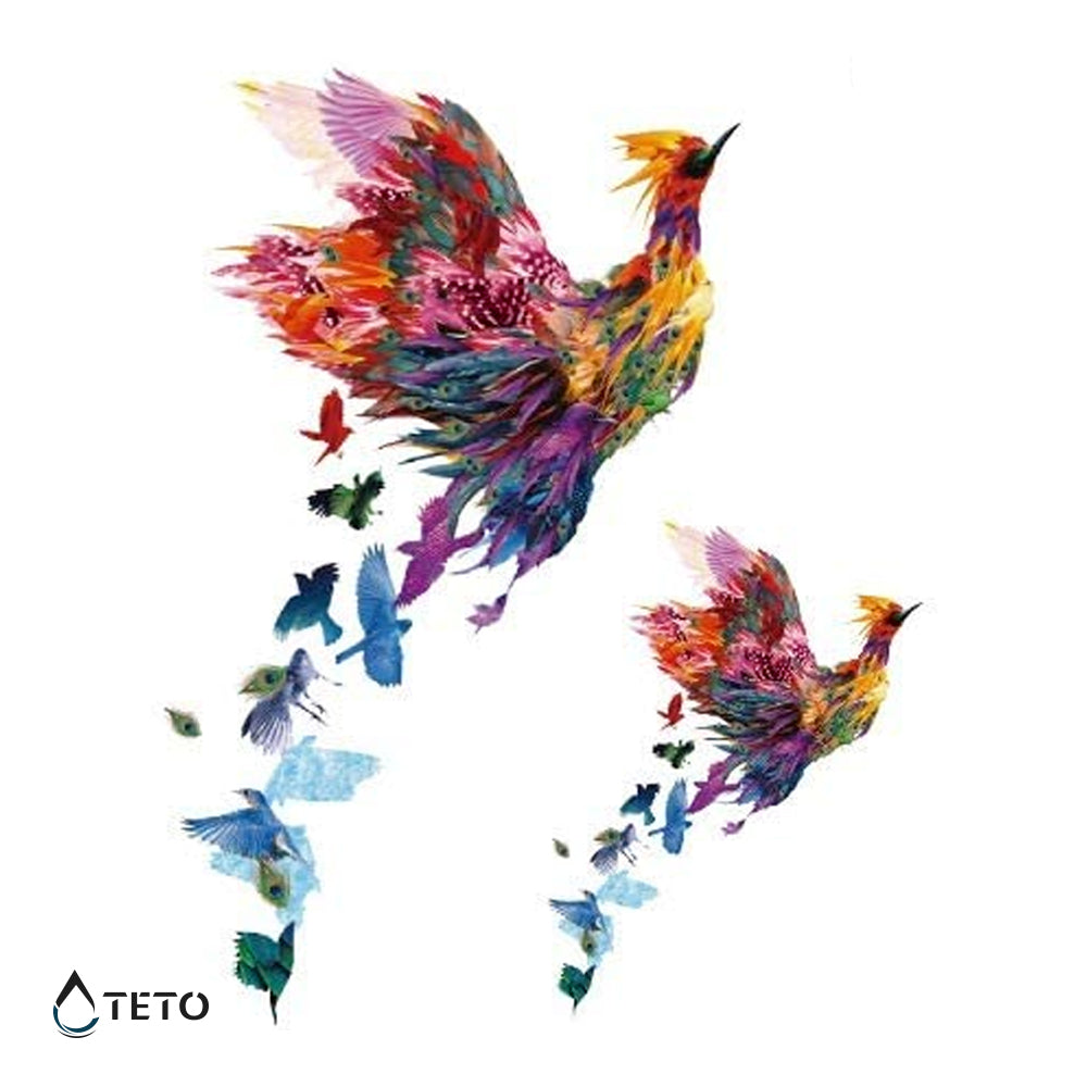Pájaro - set - TETO - Tatuajes Temporales