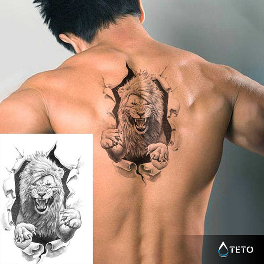 León en la piel - TETO - Tatuajes Temporales