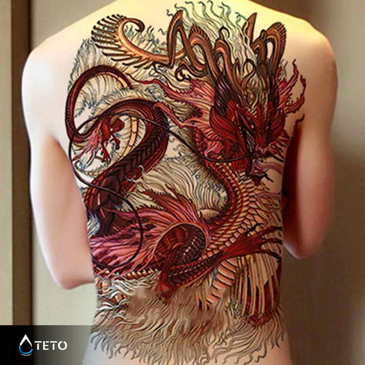 Dragón rojo - TETO - Tatuajes Temporales