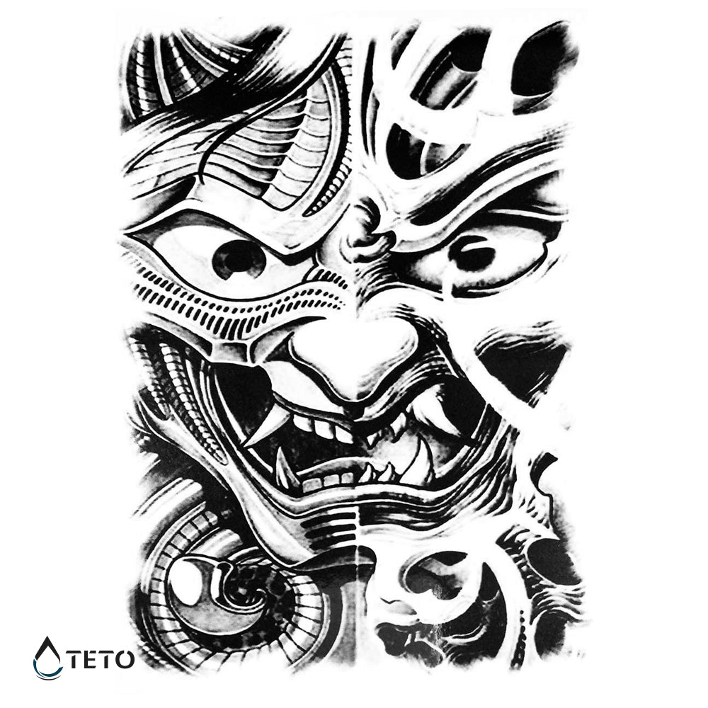 Rostro de demonio - TETO - Tatuajes Temporales