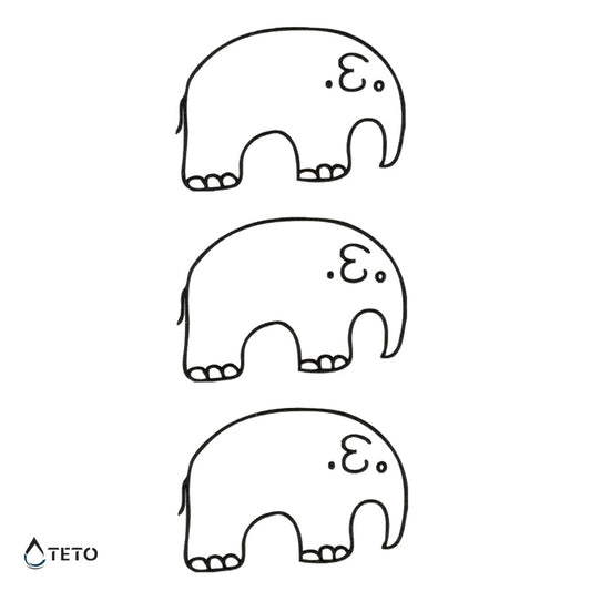 Elefantes - set - TETO - Tatuajes Temporales
