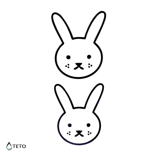 Cabeza de conejo - set - Tatuajes Temporales TETO