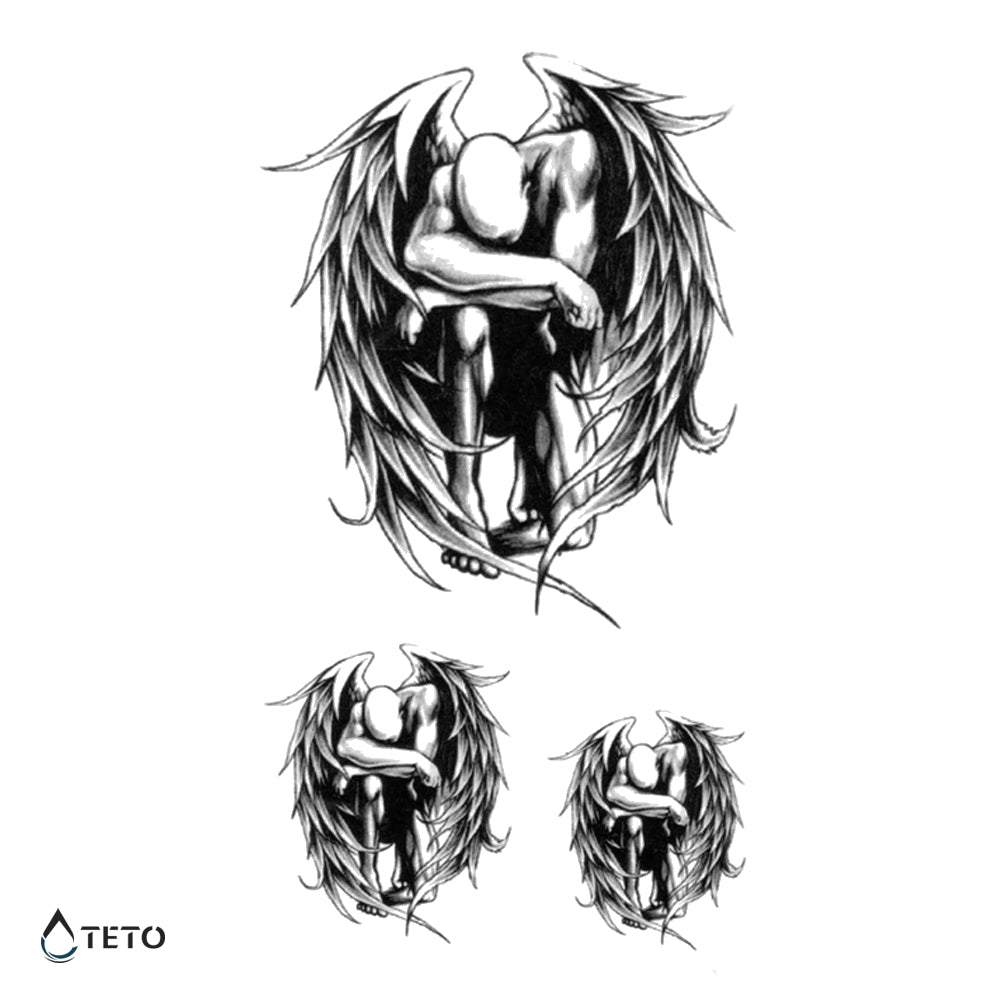 Ángel arrodillado - Tatuajes Temporales TETO