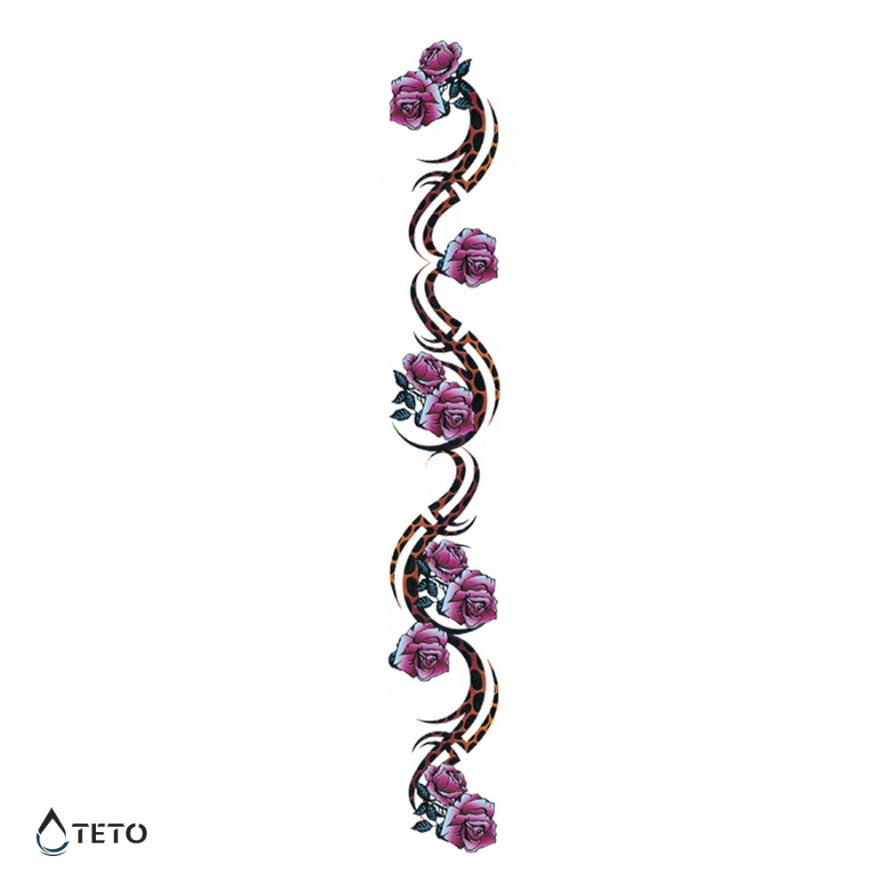 Cadena de flores – Tipo C - Tatuajes Temporales TETO