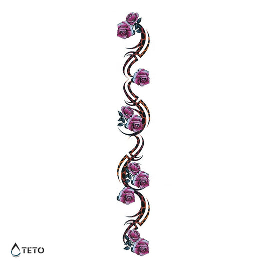 Cadena de flores – Tipo C - Tatuajes Temporales TETO