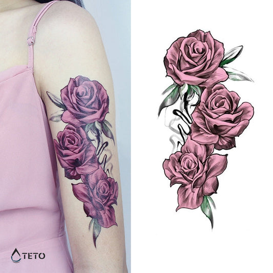 Rosas rosadas - TETO - Tatuajes Temporales