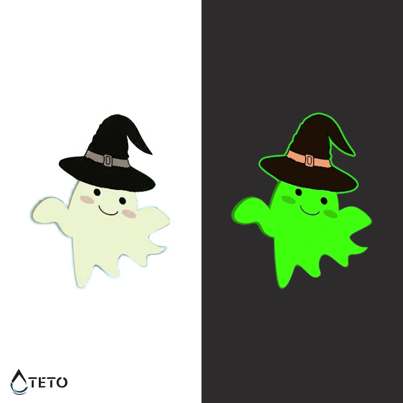Fantasma sonriente - Brilla en la oscuridad - TETO - Tatuajes Temporales