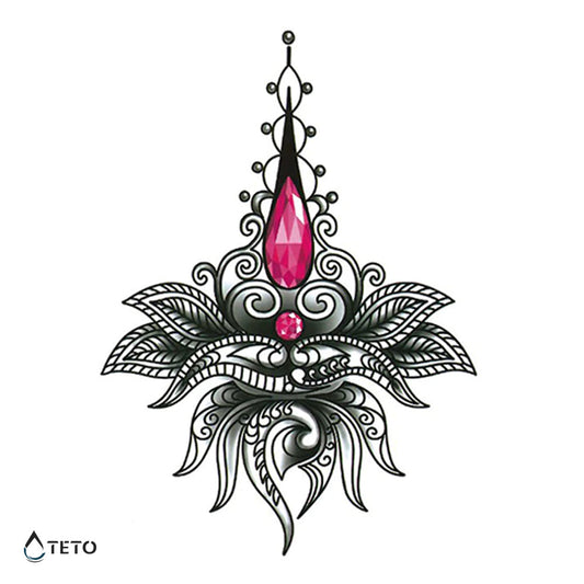 Mándala con diamante - TETO - Tatuajes Temporales