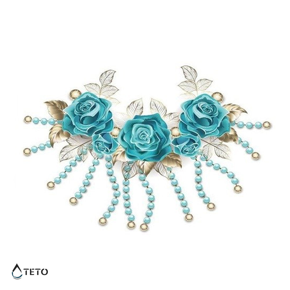 Rosas con perlas - TETO - Tatuajes Temporales