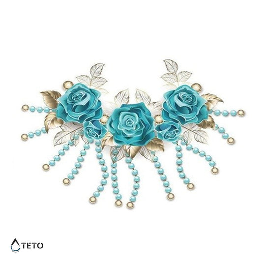 Rosas con perlas - TETO - Tatuajes Temporales