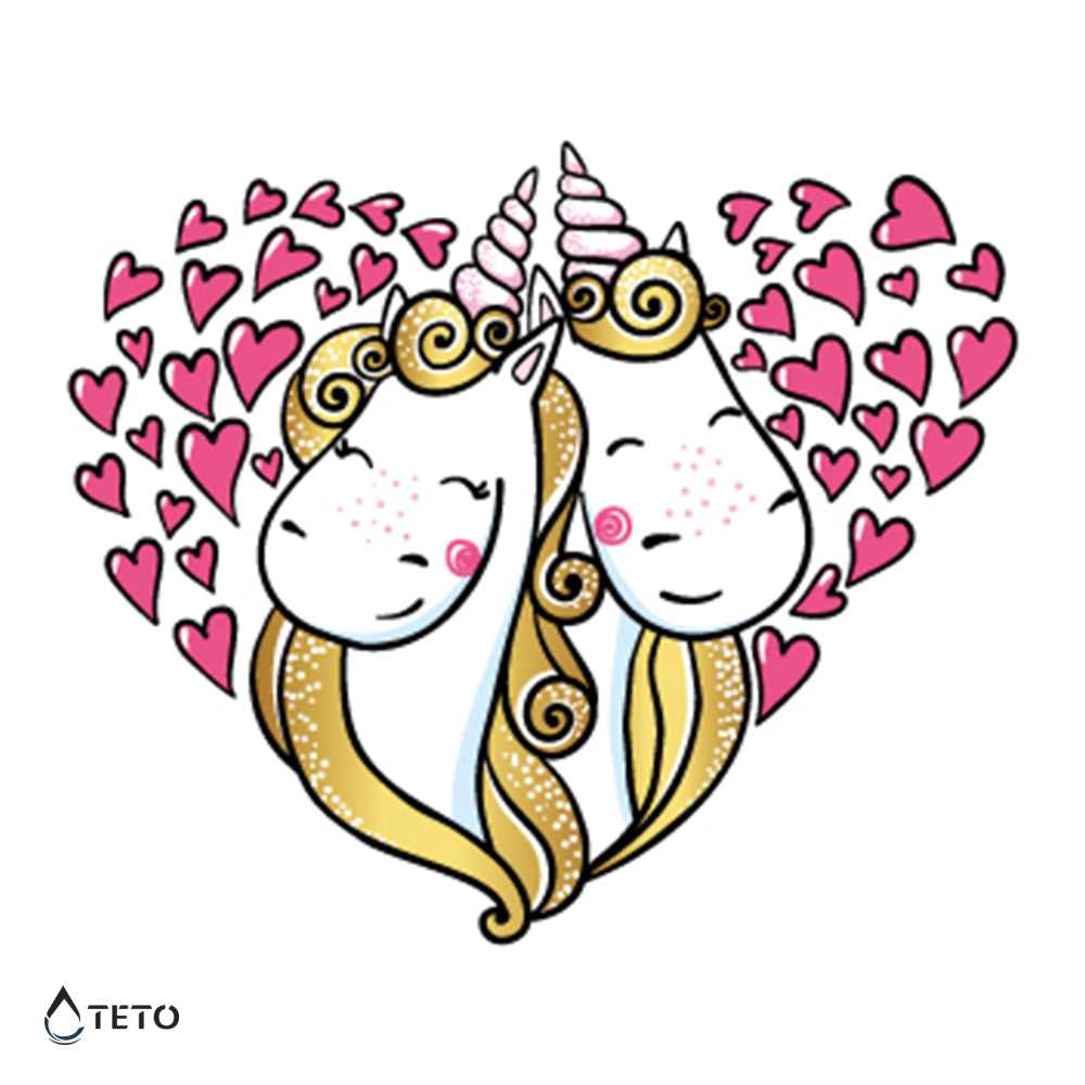 Unicornios enamorados - TETO - Tatuajes Temporales