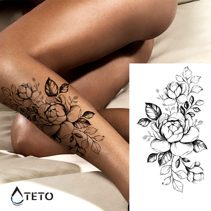 Rosa romantica - TETO - Tatuajes Temporales
