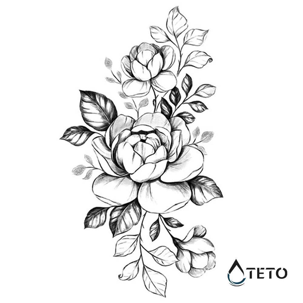 Rosa romantica - TETO - Tatuajes Temporales