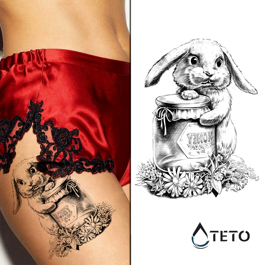 Conejo con miel - TETO - Tatuajes Temporales