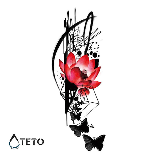 Flor abstracta - TETO - Tatuajes Temporales