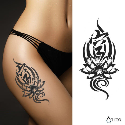 Nenúfar cantor - tribal – Semipermanente - TETO - Tatuajes Temporales