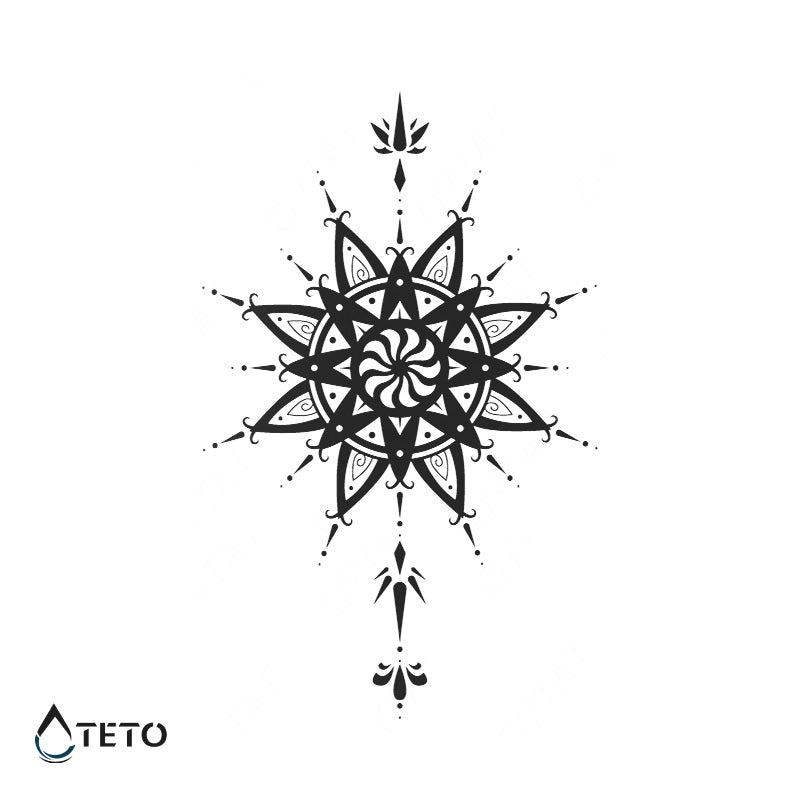 Mandala de flor – Semipermanente - TETO - Tatuajes Temporales