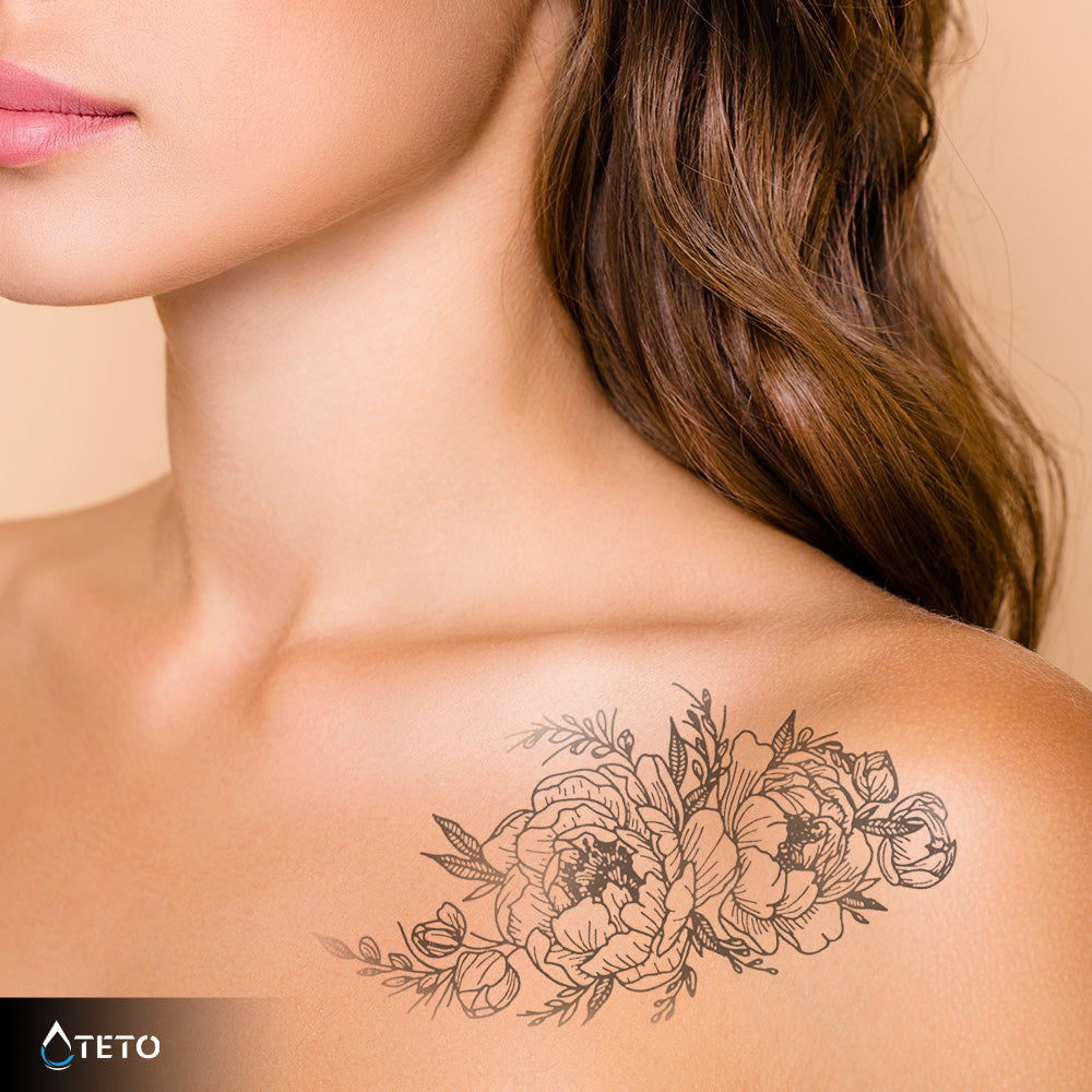 Rosas con capullos – Semipermanente - TETO - Tatuajes Temporales