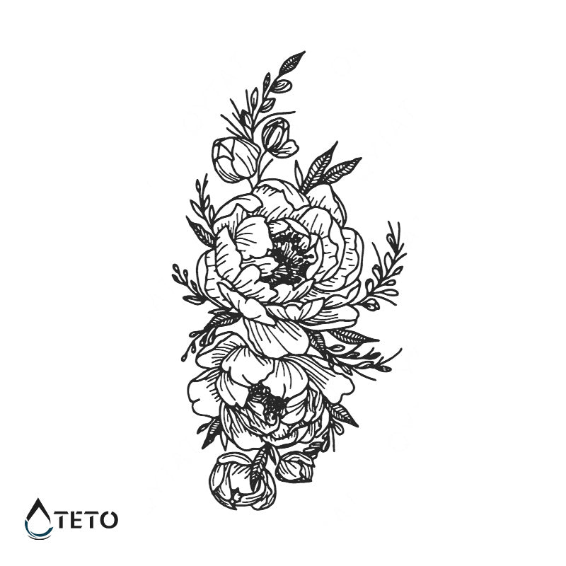 Rosas con capullos – Semipermanente - TETO - Tatuajes Temporales