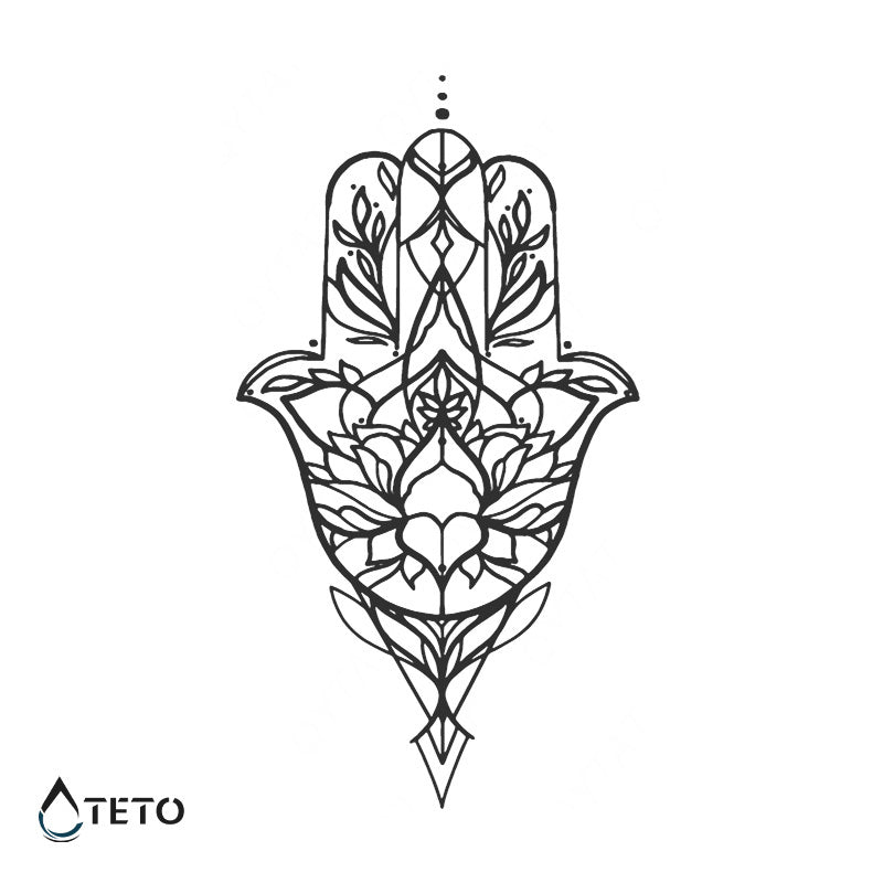 Mano budista – Semipermanente - TETO - Tatuajes Temporales