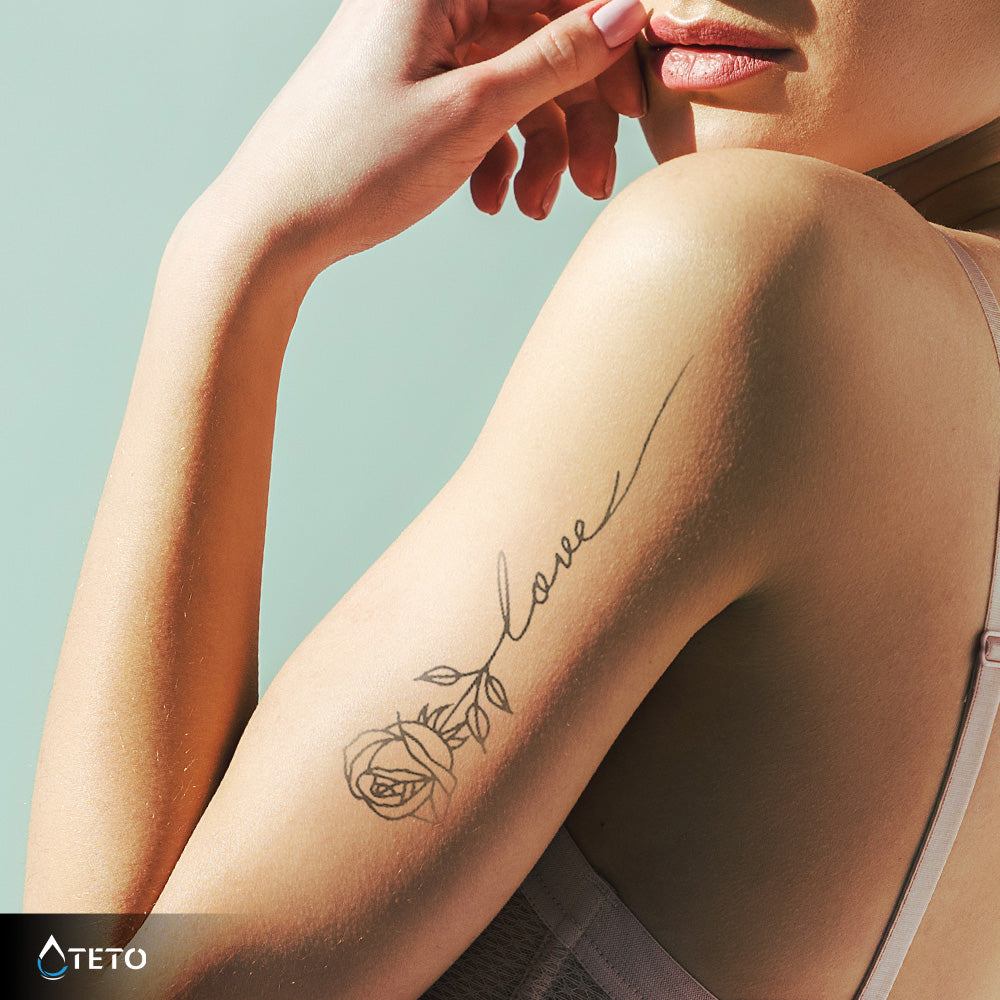 Amor - rosa - set – Semipermanente - TETO - Tatuajes Temporales