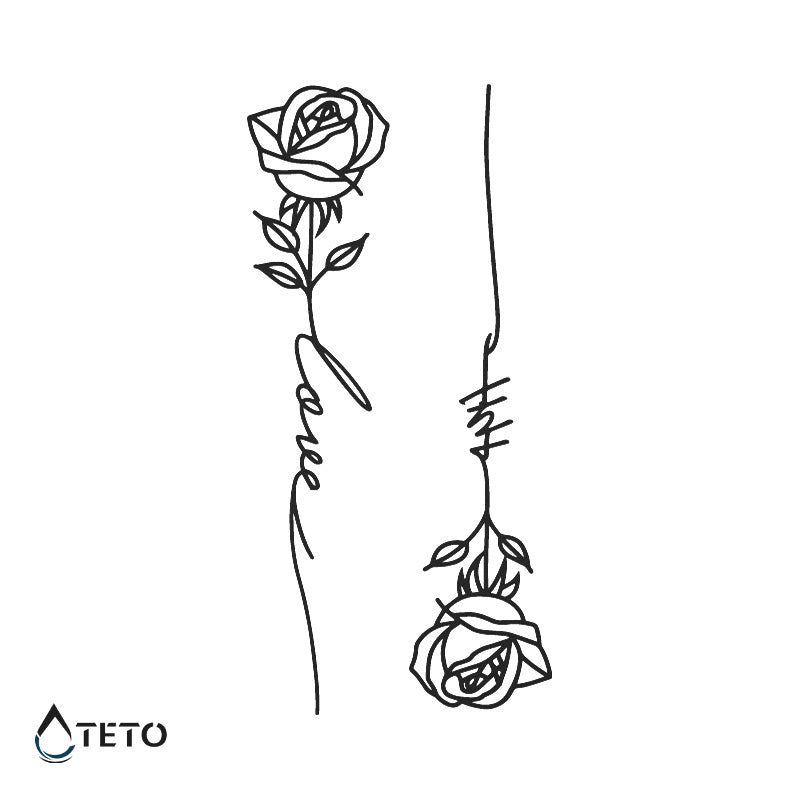 Amor - rosa - set – Semipermanente - TETO - Tatuajes Temporales