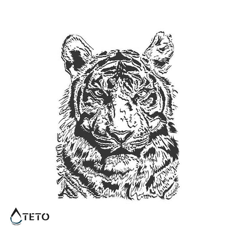 Tigre gris – Semipermanente - TETO - Tatuajes Temporales