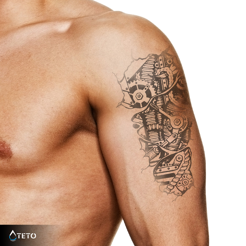 Motor en cuerpo y corazón – Semipermanente - TETO - Tatuajes Temporales