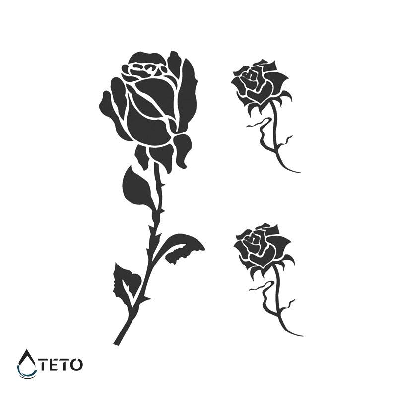 Rosa - set – Semipermanente - TETO - Tatuajes Temporales