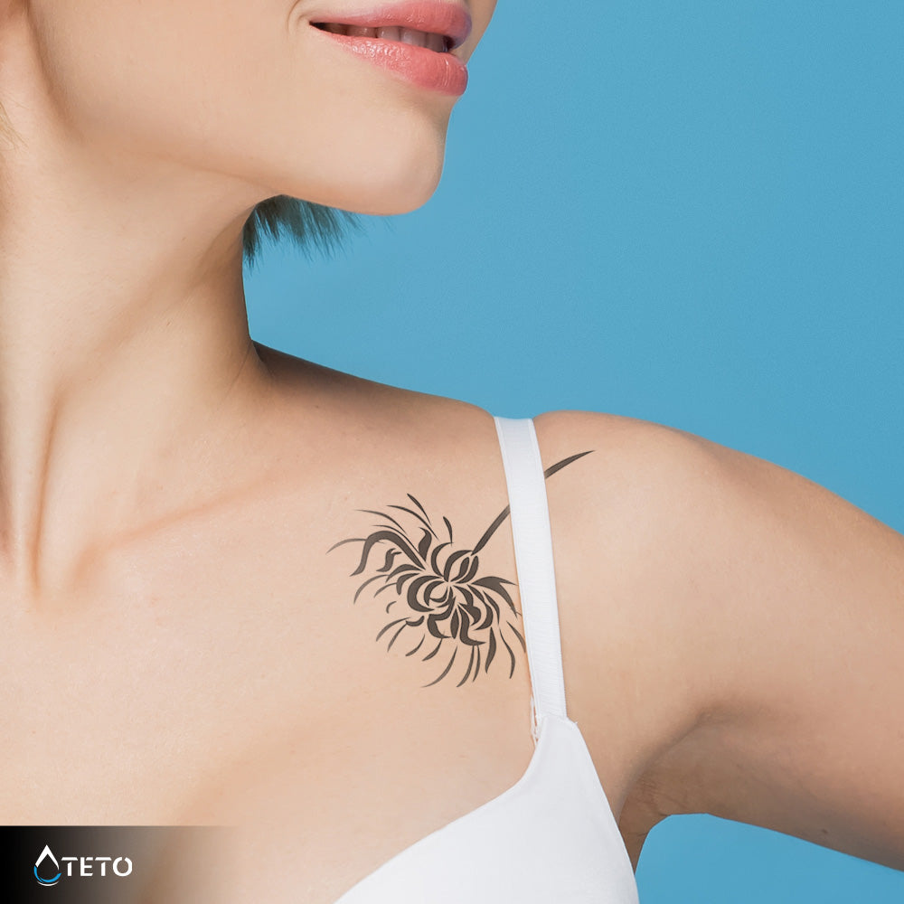 Diente de león negro – Semipermanente - TETO - Tatuajes Temporales