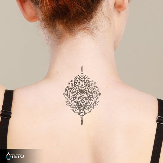 Mandala tipo L– Semipermanente - TETO - Tatuajes Temporales