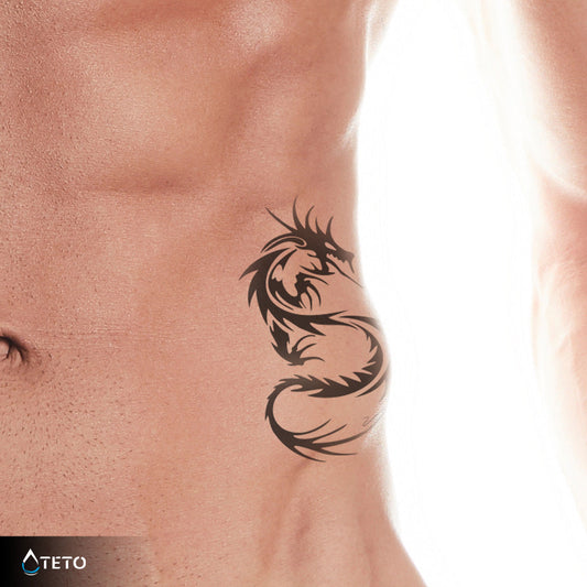Dragón minimalista – Semipermanente - TETO - Tatuajes Temporales