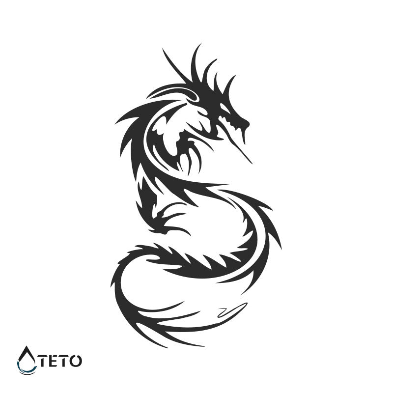 Dragón minimalista – Semipermanente - TETO - Tatuajes Temporales