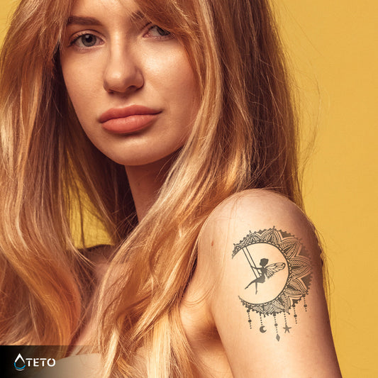 Hada en la luna – Semipermanente - TETO - Tatuajes Temporales