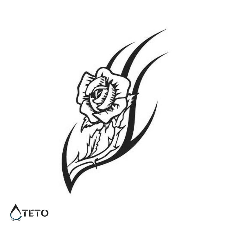 Rosa espinosa – Semipermanente - TETO - Tatuajes Temporales