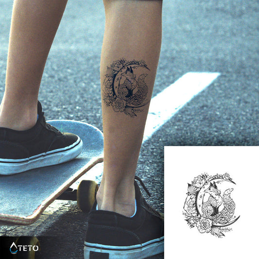 Luna y zorro – Semipermanente - TETO - Tatuajes Temporales