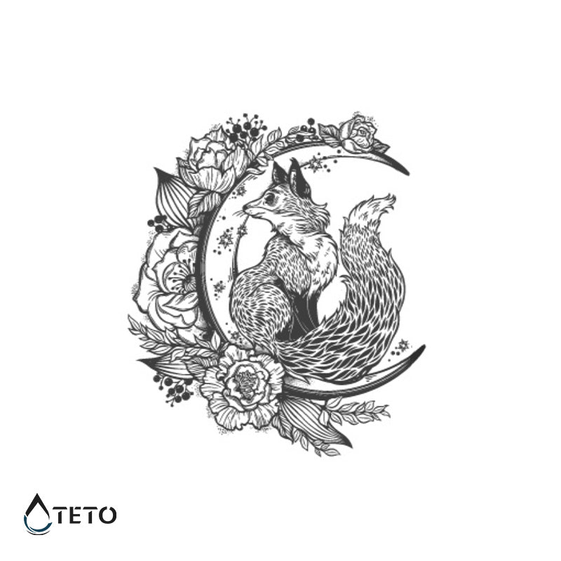 Luna y zorro – Semipermanente - TETO - Tatuajes Temporales