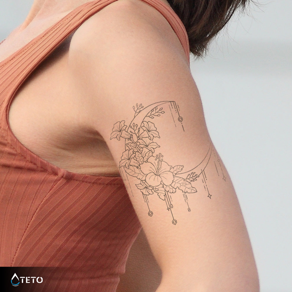 Luna tropical – Semipermanente - TETO - Tatuajes Temporales