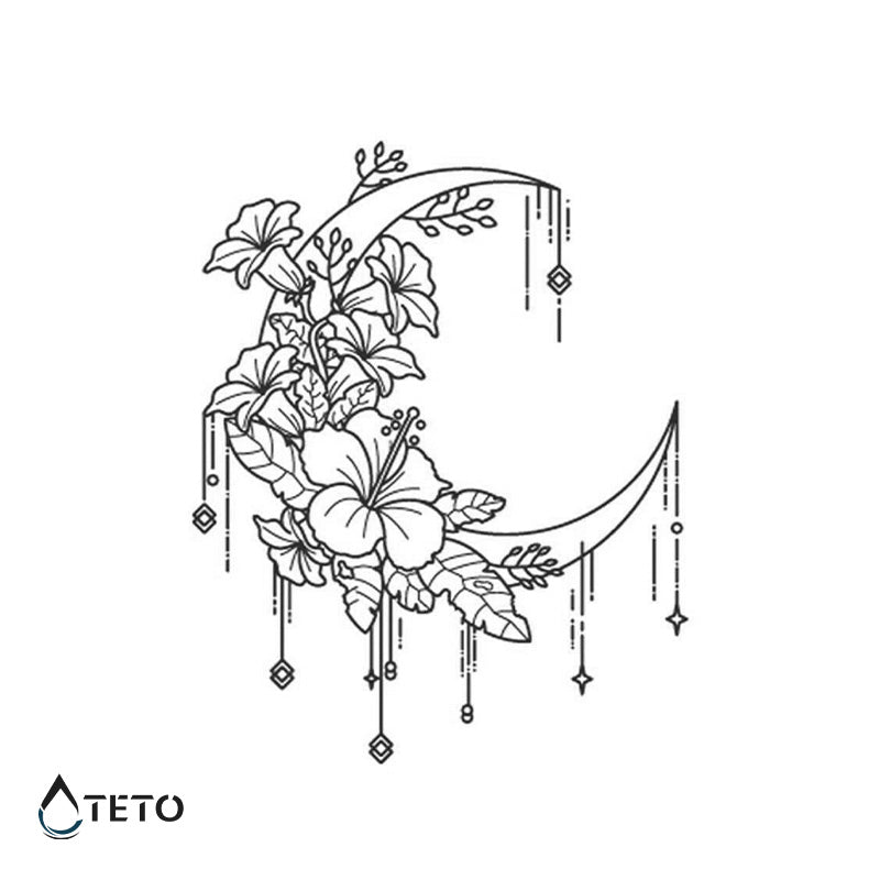 Luna tropical – Semipermanente - TETO - Tatuajes Temporales