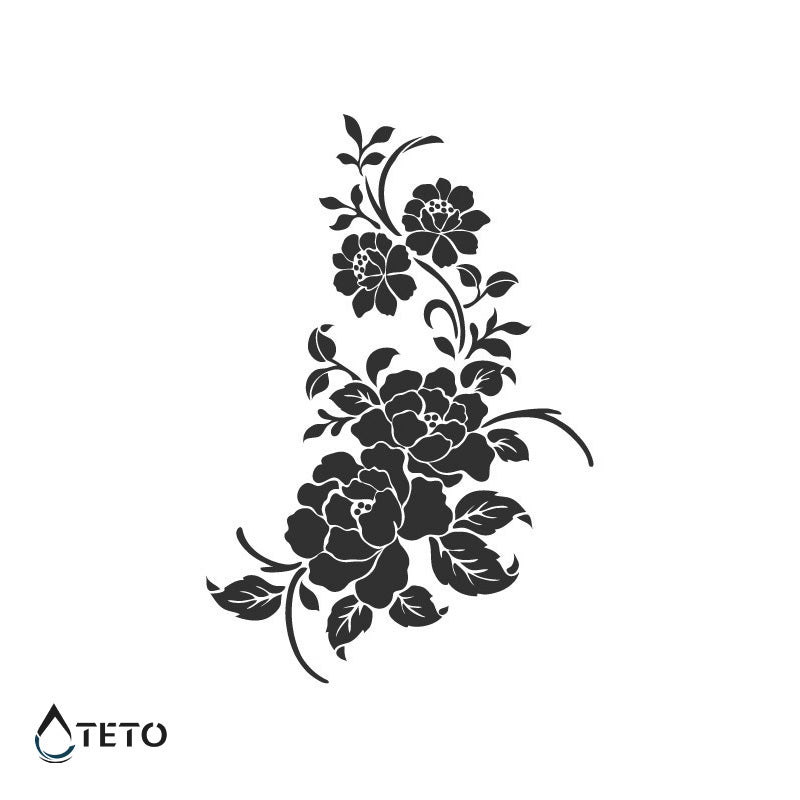 Rosas negras – Semipermanente - TETO - Tatuajes Temporales