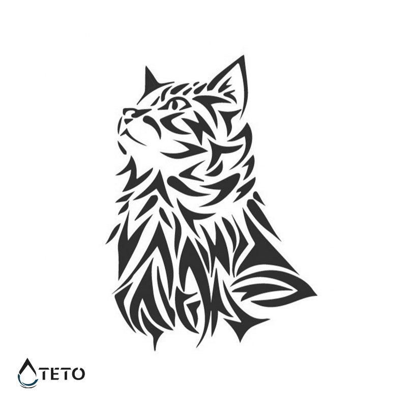 Gato minimalista – Semipermanente - TETO - Tatuajes Temporales