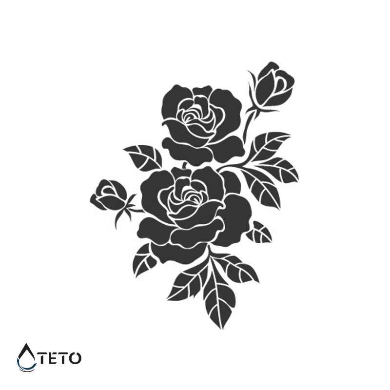 Rosas negras – Semipermanente - TETO - Tatuajes Temporales