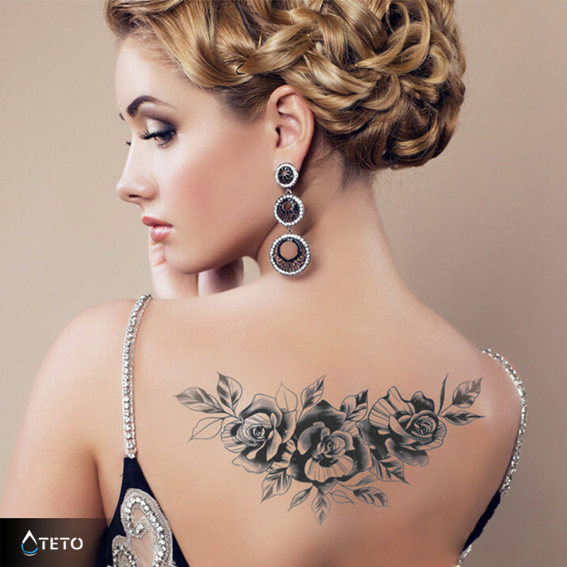 Trío de rosas – Semipermanente - TETO - Tatuajes Temporales