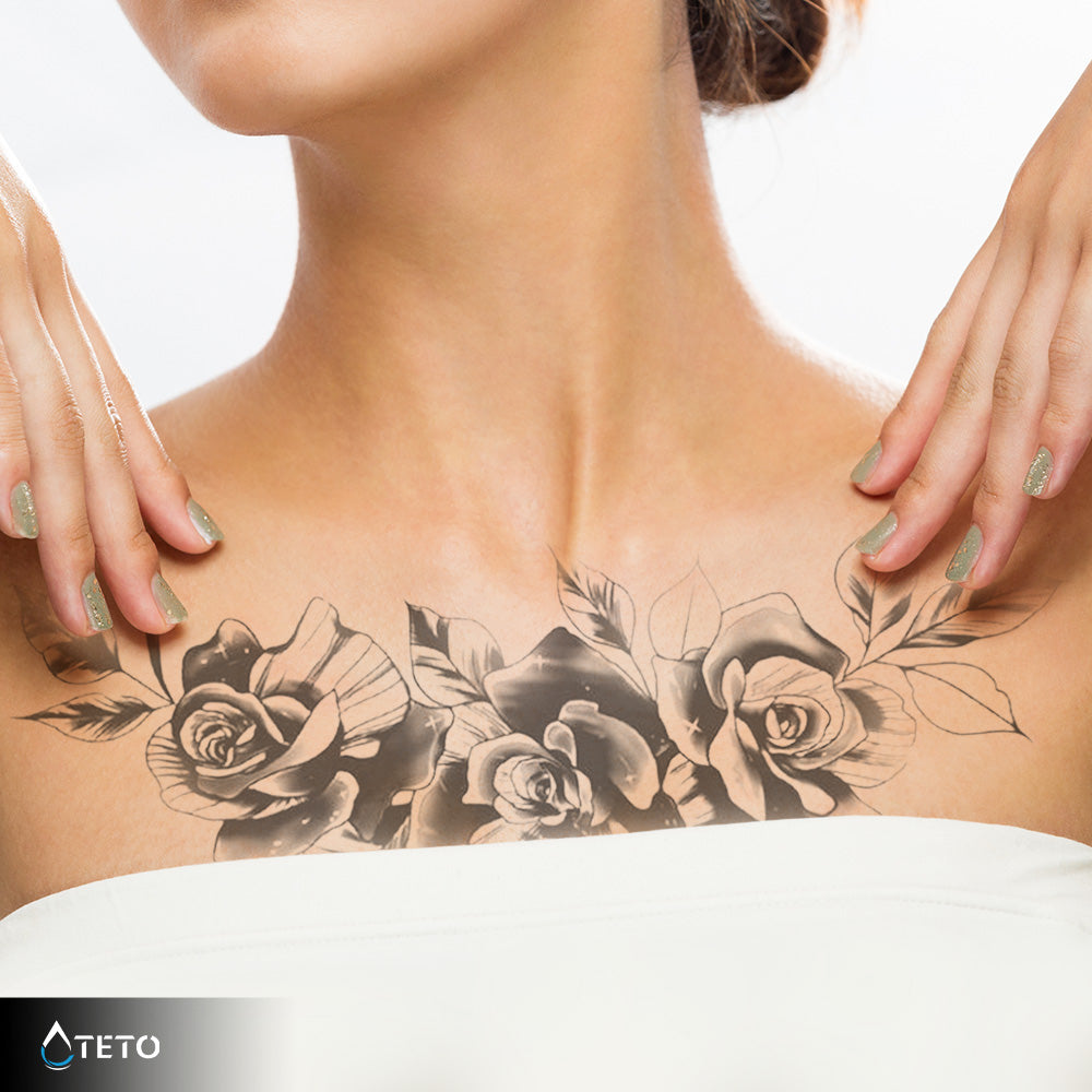 Trío de rosas – Semipermanente - TETO - Tatuajes Temporales