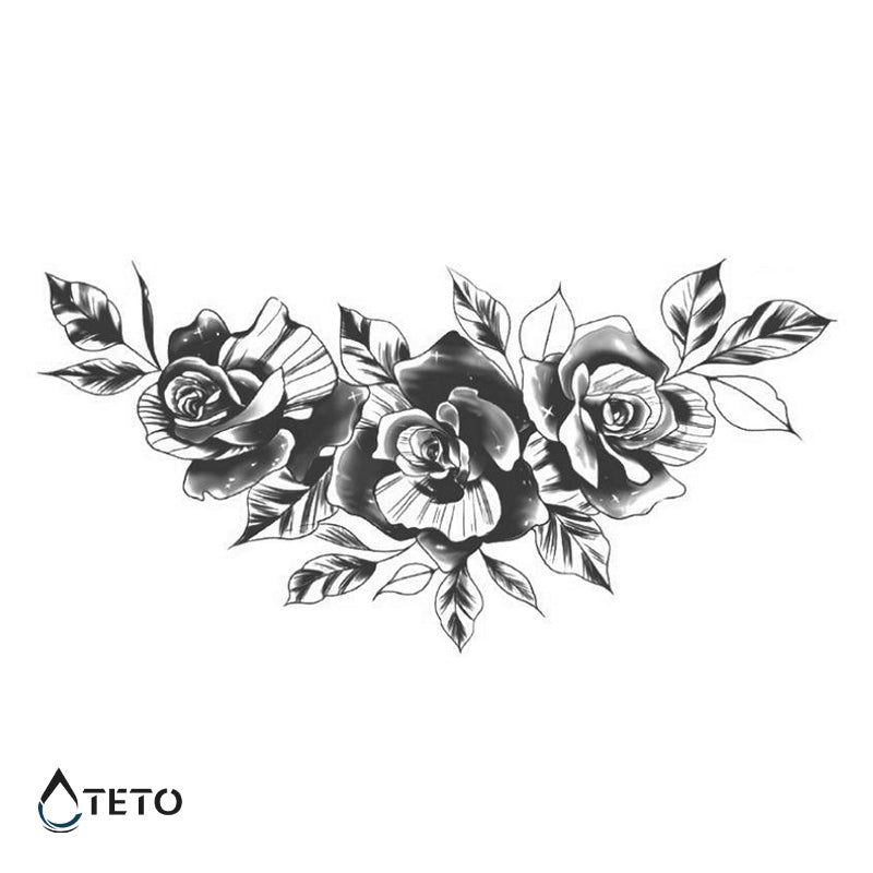 Trío de rosas – Semipermanente - TETO - Tatuajes Temporales