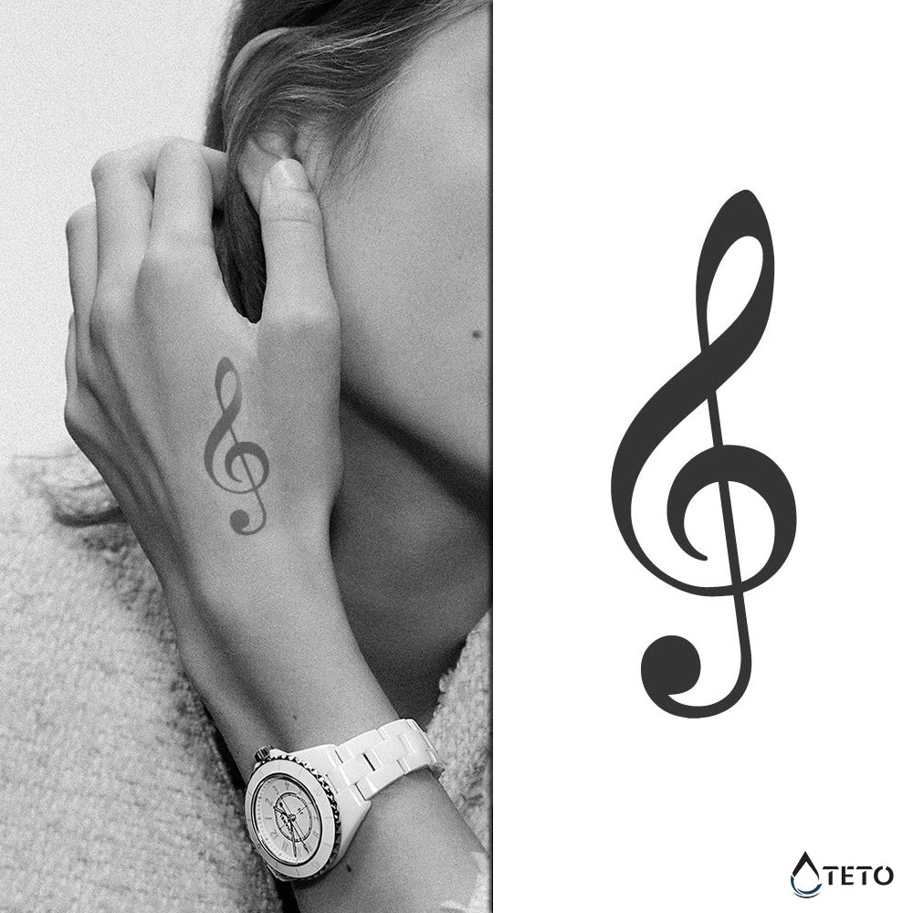 Clave de sol – Semipermanente - Tatuajes Temporales TETO