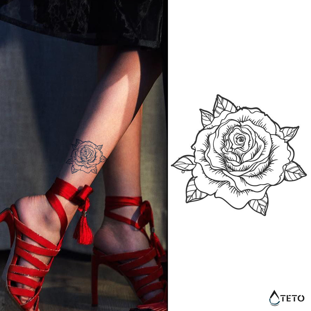 Rosa – Semipermanente - Tatuajes Temporales TETO