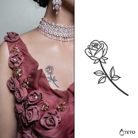 Rosa – Semipermanente - Tatuajes Temporales TETO