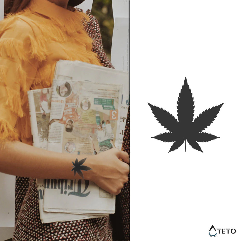Marihuana - hoja – Semipermanente - Tatuajes Temporales TETO