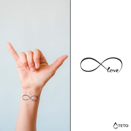 Infinito - amor – Semipermanente - Tatuajes Temporales TETO